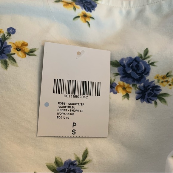 Forever 21 Floral Dress Off White Summer Sheath Ruffle Short Sleeves Sz S NWT - Picture 7 of 10